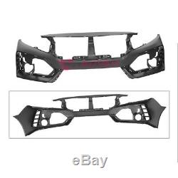 JDM Type-R Style Front Bumper Upper Grille Lower Lip For 16-Up Civic Coupe Sedan