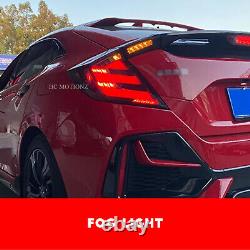 LED Tail Lights For Honda Civic Hatchback 2017-2020 Mugen FK7 FK8 4pcs Rear Lamp