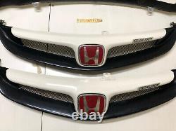 MUGEN OEM Honda Civic Type R FD2 Front Grill Black White Genuine used
