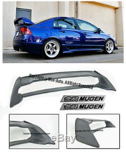 MUGEN RR STYLE REAR WING SPOILER FOR CIVIC 06-11 SEDAN FD2 With BLACK EMBLEMS