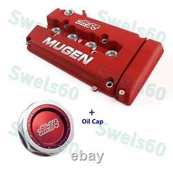 MUGEN Style Engine Valve Cover with Oil Cap For Honda Civic B16 B17 VTEC B18C DOHC