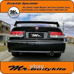 Mr. Mugen Plastic Rear Boot Spoiler Wing -Honda Civic 1996-2000 EK Sedan/Coupe