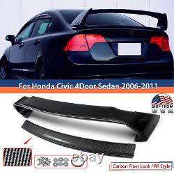 Mugen Carbon FD2 Style Rear Trunk Spoiler Wing For Honda Civic 2006-11 4DR Sedan