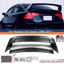 Mugen Carbon FD2 Style Rear Trunk Spoiler Wing For Honda Civic 2006-11 4DR Sedan