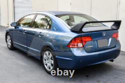 Mugen RR Style Rear Trunk Wing Spoiler & Red Emblems Pair For 06-11 Civic Sedan
