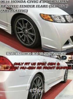Mugen RR Style fender flare Fit 06-11 Honda Civic Si Acura CSX 4DR (SET Of 8)