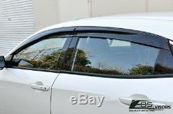 Mugen Style Smoke Tinted Side Vent Window Visors For 16-Up Honda Civic Hatchback