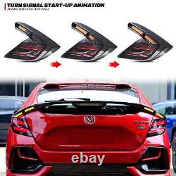Mugen Style Smoked Full LED Taillights Assembly For 10th Gen Civic hatch 2016-21