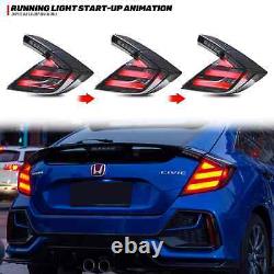Mugen Style Smoked Full LED Taillights Assembly For 10th Gen Civic hatch 2016-21