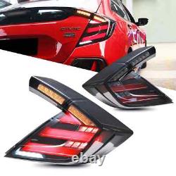 Mugen Style Smoked Full LED Taillights Assembly For 10th Gen Civic hatch 2016-21