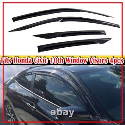 Mugen Style Window Visors Rain Sun Guard 16-20 Fits Honda Civic 10th 2D Coupe