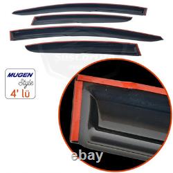 Mugen Window Visors for Honda Civic FD6 2006-2011 4 pcs Piano Black Rain Guards