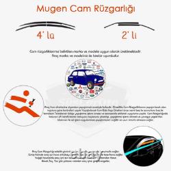 Mugen Window Visors for Honda Civic FD6 2006-2011 4 pcs Piano Black Rain Guards