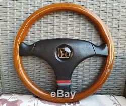 OEM MOMO VL35 Honda Access Wood Steering Wheel, Civic, CRX, NSX, EE9, Mugen, JDM