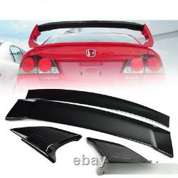 Painted FOR Honda Civic 8th Mugen JDM 4D Sedan RR Trunk Spoiler ABS 06-11