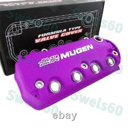 Purple MUGEN Racing Engine Valve Cover For Honda Civic D16Y8 D16Y7 VTEC SOHC New