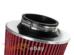 RED Cold Air Intake Kit +Heat Shield For 2006-2011 Honda Civic 1.8L