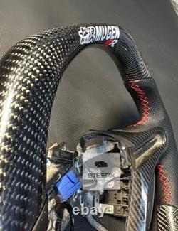 Real Carbon Fiber Mugen Style Steering Wheel For Honda Civic FD2 FN2 2006-2012