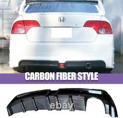 Rear Bumper Diffuser for 2006-2011 Honda Civic Sedan Carbon Fiber Style Rear