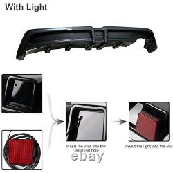 Rear Bumper Diffuser with LED For 06-11 Honda Civic Mugen RR Carbon Fiber Style