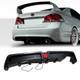 Rear Bumper Diffuser With Led For Honda Civic Mugen Rr Carbon Fiber Style 2006-11