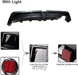 Rear Bumper Diffuser withLED Fit 06-11 Honda Civic 4dr Mugen RR Carbon Fiber Style