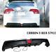 Rear Bumper Diffuser Withled For 06-11 Honda Civic 4dr Mugen Rr Carbon Fiber Style
