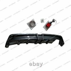 Rear Bumper Diffuser withLED For 2006-2011 Honda Civic Mugen RR Carbon Fiber Style