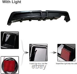 Rear Bumper Diffuser withLED For 2006-2011 Honda Civic Mugen RR Carbon Fiber Style