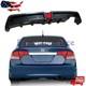 Rear Bumper Diffuser Withled For Honda Civic 2006-2011 Mugen Rr Carbon Fiber Style