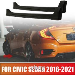 Rear Bumper Lip + Unpainted Side Skirt Pp Mugen-style For CIVIC Sedan 16-21