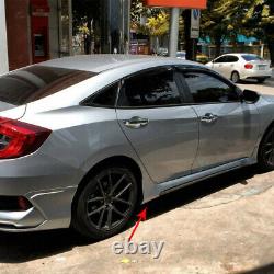 Rear Bumper Lip + Unpainted Side Skirt Pp Mugen-style For CIVIC Sedan 16-21