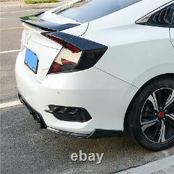 Rear Bumper Lip + Unpainted Side Skirt Pp Mugen-style For CIVIC Sedan 16-21