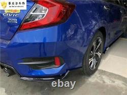 Rear Bumper Lip + Unpainted Side Skirt Pp Mugen-style For CIVIC Sedan 16-21