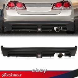 Rear Bumper Spoiler+ LED 3RD Brake Light + Muffler Tip Fit For 06-11 Civic Sedan