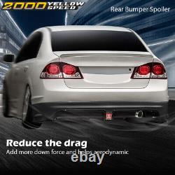 Rear Bumper Spoiler WithLED 3RD Brake Light+Muffler Tip Fit For 06-11 Civic Sedan