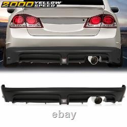 Rear Bumper Spoiler WithLED 3RD Brake Light+Muffler Tip Fit For 06-11 Civic Sedan