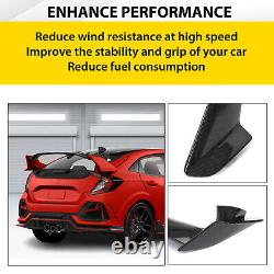 Rear Trunk Lip Spoiler Carbon Fiber Color For 2016-2021 Honda Civic Hatchback