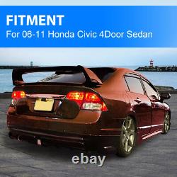 Rear Trunk Spoiler Wing JDM MUGEN Style For 06-11 Honda Civic Gloss Black