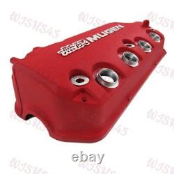 Red MUGEN Racing Rocker Engine Valve Cover For Honda Civic D16Y8 D16Y7 VTEC SOHC