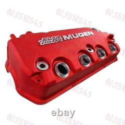 Red MUGEN Racing Rocker Engine Valve Cover with Oil Cap For Honda Civic VTEC SOHC