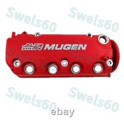 Red MUGEN Racing Rocker Engine Valve Cover with Oil Cap For Honda Civic VTEC SOHC