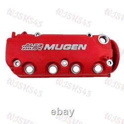 Red MUGEN Racing Rocker Engine Valve Cover with Oil Cap For Honda Civic VTEC SOHC