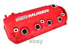 Red MUGEN Racing Rocker Engine Valve Cover with Oil Cap For Honda Civic VTEC SOHC