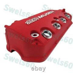 Red MUGEN Racing Rocker Engine Valve Cover with Oil Cap For Honda Civic VTEC SOHC