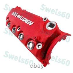 Red MUGEN Racing Rocker Engine Valve Cover with Oil Cap For Honda Civic VTEC SOHC