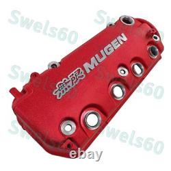 Red MUGEN Racing Rocker Engine Valve Cover with Oil Cap For Honda Civic VTEC SOHC