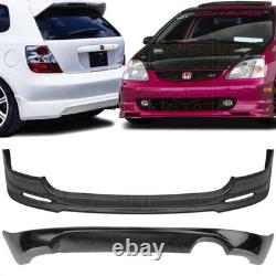 SASA 2x Combo for 02-05 Honda Civic Si EP3 3dr PU MU2 Front TR Rear Bumper Lip