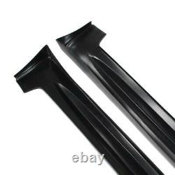 Side Skirt Mugen Style For 2006-2011 Honda Civic Sedan 4-Door Unpainted Black