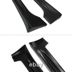 Side Skirt Mugen Style For 2006-2011 Honda Civic Sedan 4-Door Unpainted Black